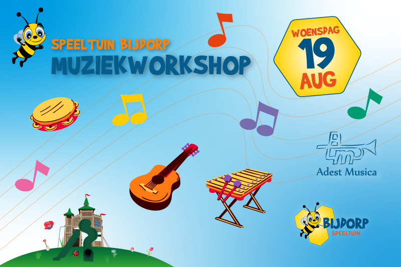 Muziekworkshops 19 augustus – Speel, beweeg en ontdek bij Speeltuin Bijdorp